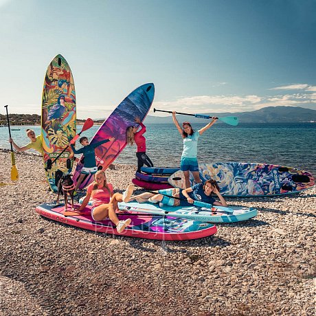 Paddleboard iBOARD 11' PURPLE PALM - nafukovací