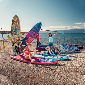 Paddleboard iBOARD 11' PURPLE PALM - nafukovací