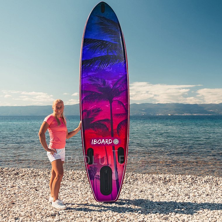 Paddleboard iBOARD 11' PURPLE PALM - nafukovací