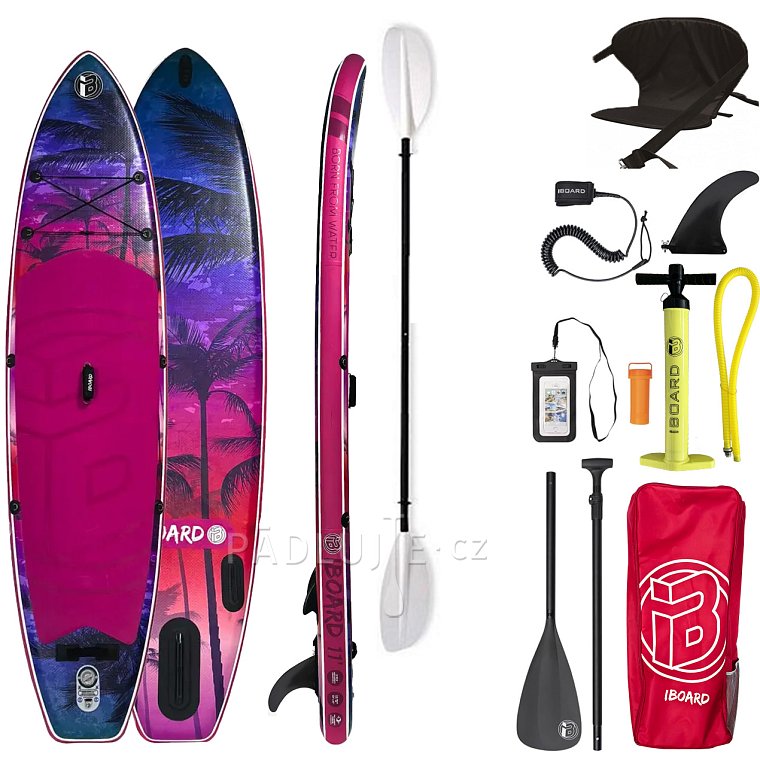Paddleboard iBOARD 11' PURPLE PALM - nafukovací
