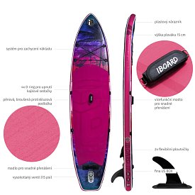 Paddleboard iBOARD 11' PURPLE PALM - nafukovací