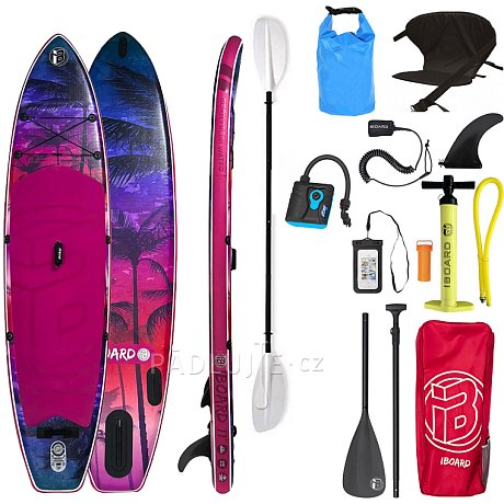 Paddleboard iBOARD 11' PURPLE PALM - nafukovací